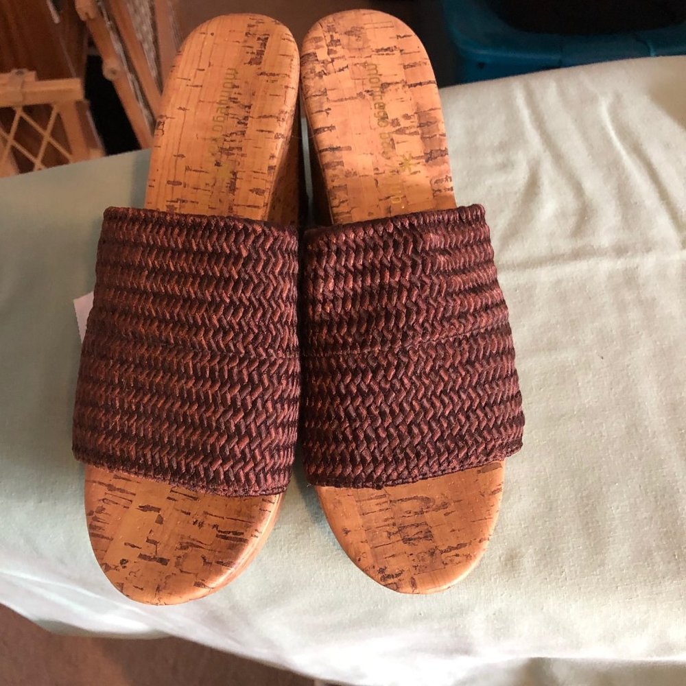 Montego Beach Club Women 4" wedge sandals cork bot